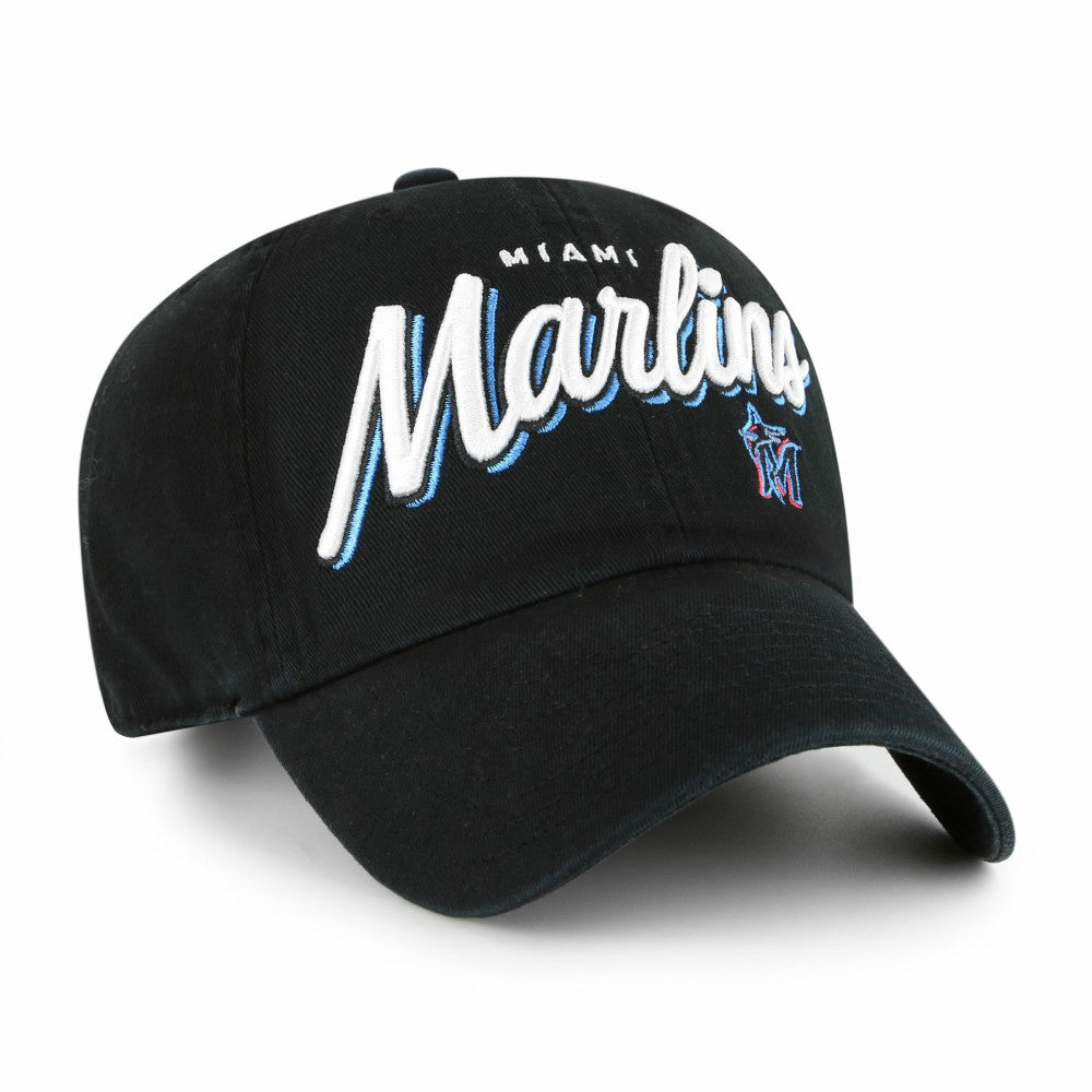 Miami Marlins '47 Women's Ariana Clean Up Adjustable Hat - Black Hats