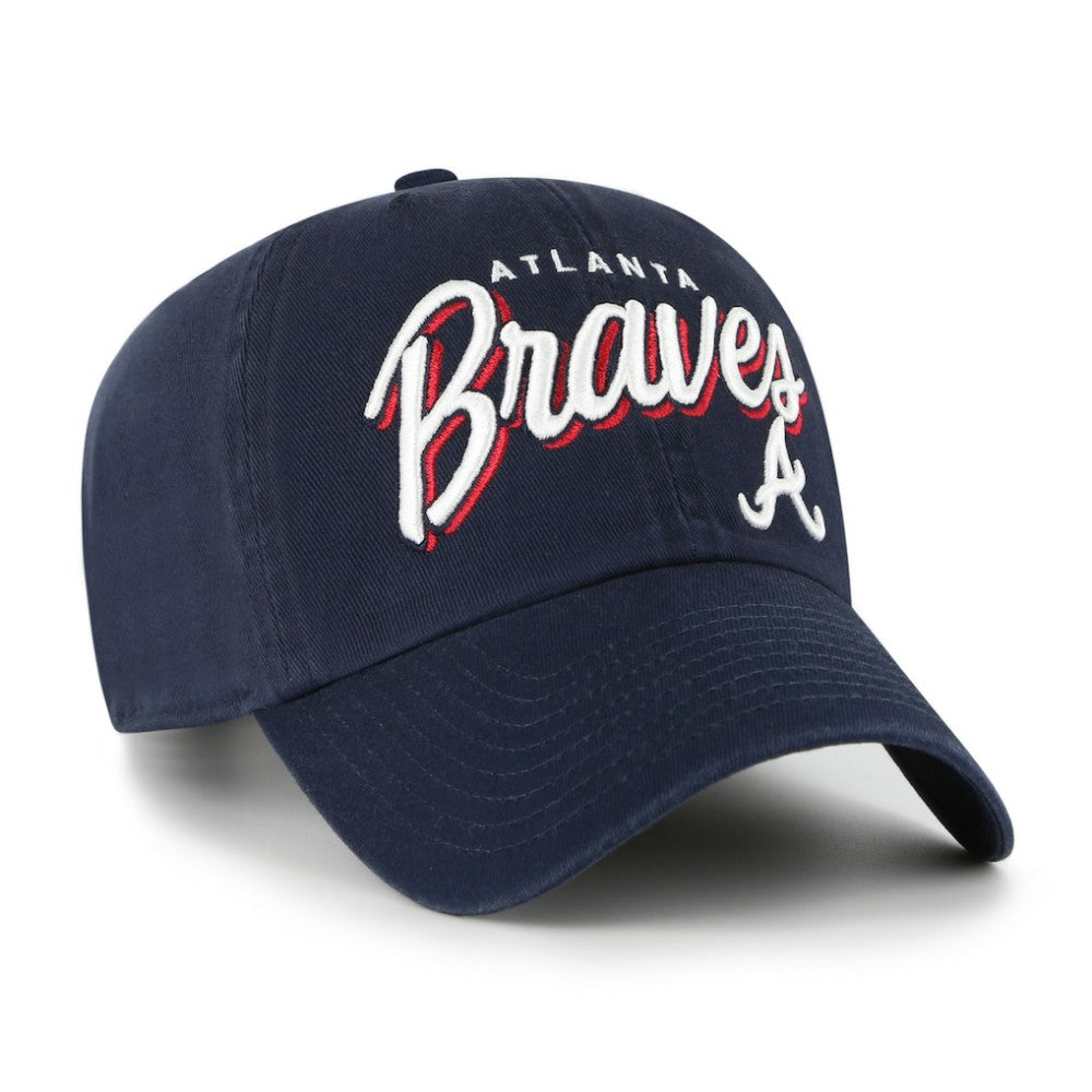 Atlanta Braves '47 Women's Ariana Clean Up Adjustable Hat - Navy Hats