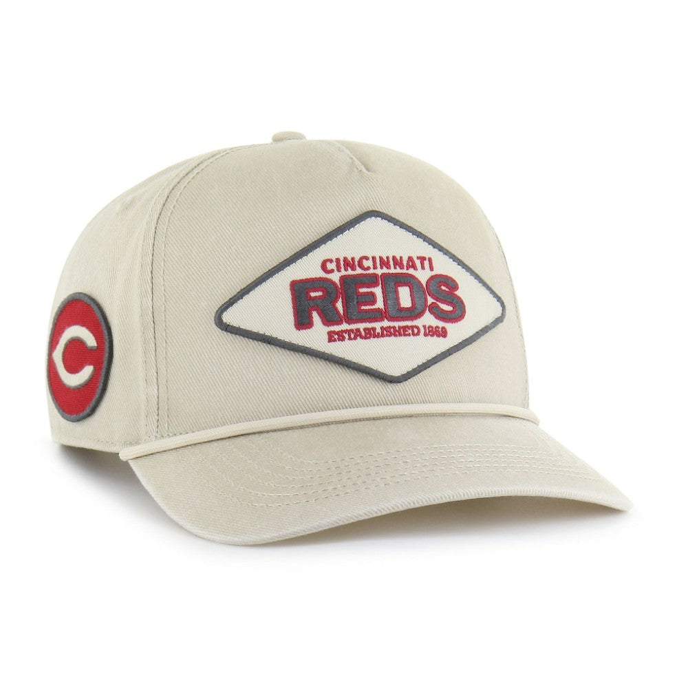 Cincinnati Reds '47 Cairn Hitch Adjustable Hat - Khaki Hats