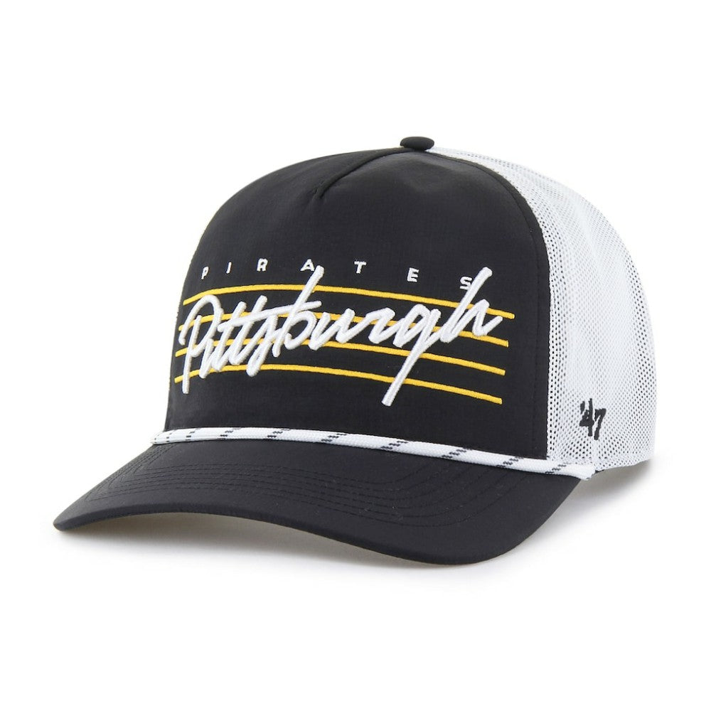 Pittsburgh Pirates '47 Brrr Downburst Mesh Hitch Adjustable Hat - Black Hats