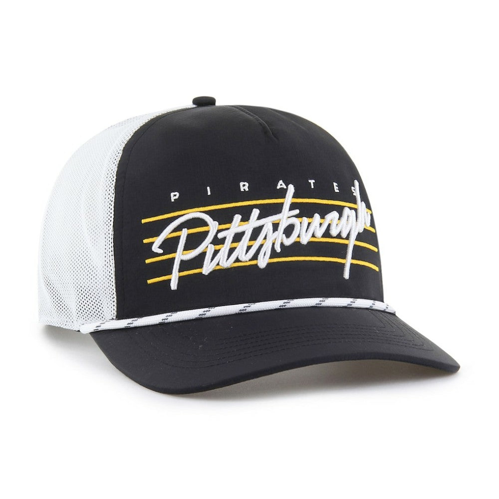 Pittsburgh Pirates '47 Brrr Downburst Mesh Hitch Adjustable Hat - Black Hats