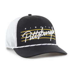 Pittsburgh Pirates '47 Brrr Downburst Mesh Hitch Adjustable Hat - Black Hats