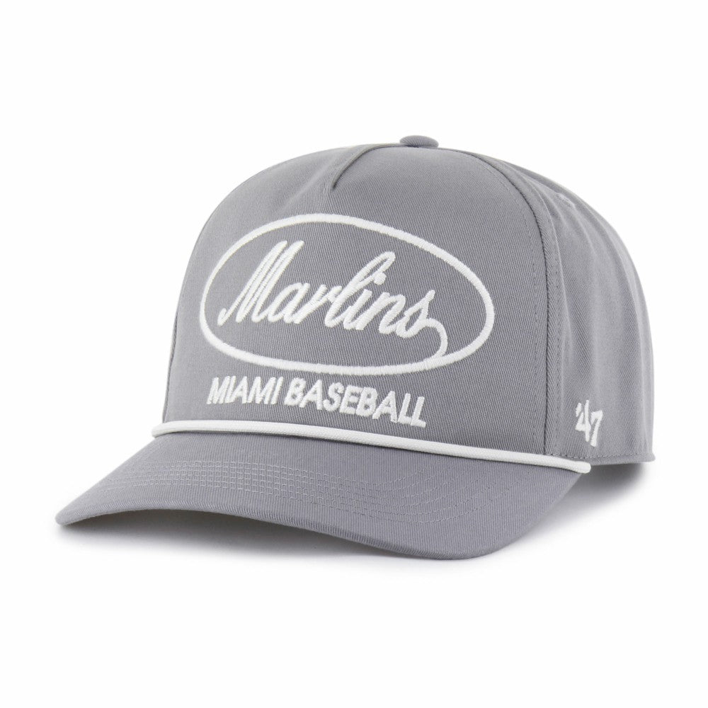 Miami Marlins '47 Foundational Hitch Adjustable Hat - Gray Hats