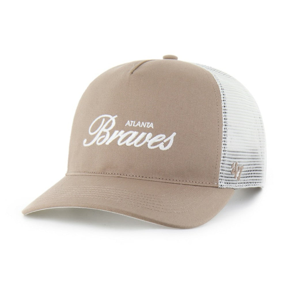 Atlanta Braves '47 Foundational Mesh Hitch Adjustable Hat - Brown Hats