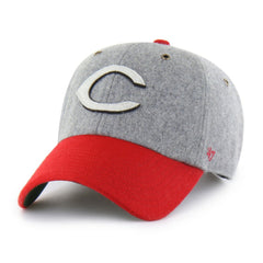 Cincinnati Reds '47 Golden Age Wool Clean Up Adjustable Hat - Gray/Red Hats