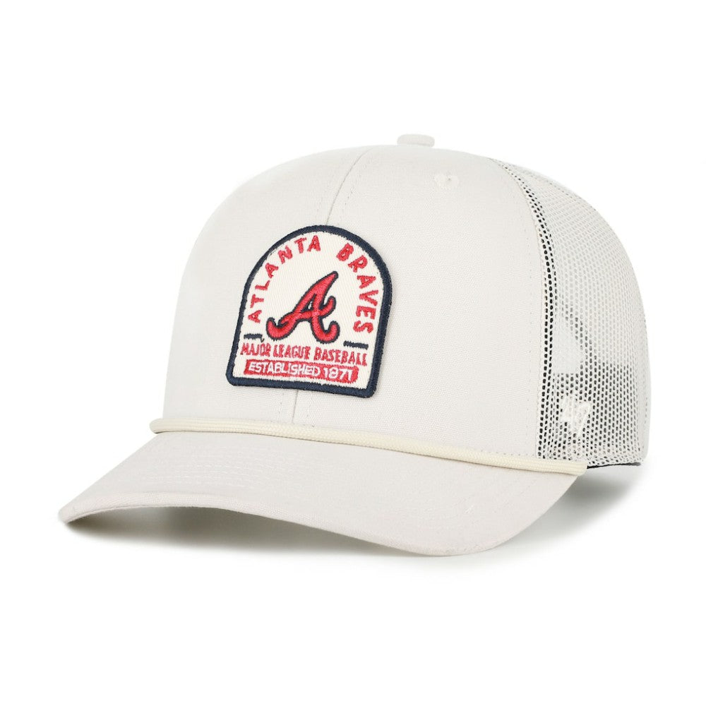 Atlanta Braves '47 Gravestone Adjustable Trucker Hat - Cream Hats