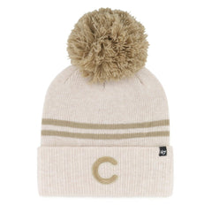 Chicago Cubs '47 Women's Latte Cuffed Knit Hat with Pom - Natural Hats