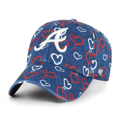 Atlanta Braves '47 Girls Youth Mural Clean Up Adjustable Hat - Navy Hats