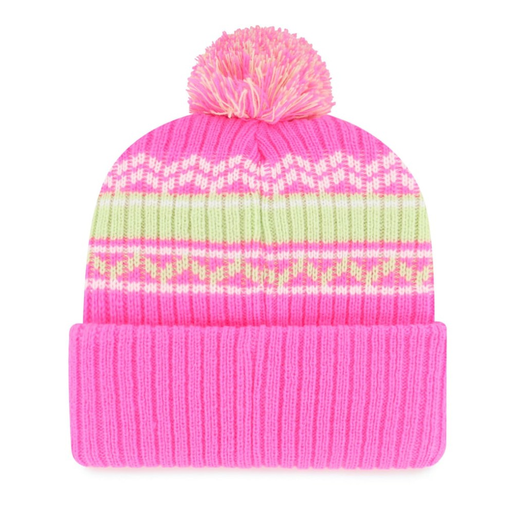 Atlanta Braves '47 Youth Polar Vortex Cuffed Knit Hat with Pom - Pink Hats