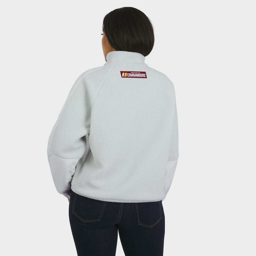 Washington Commanders WEAR by Erin Andrews Women's Polar Fleece Half-Zip Jacket - White Jackets