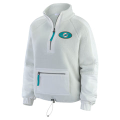 Miami Dolphins WEAR by Erin Andrews Women's Polar Fleece Half-Zip Jacket - White Jackets