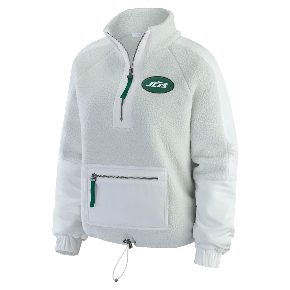 New York Jets WEAR by Erin Andrews Women's Polar Fleece Half-Zip Jacket - White Jackets