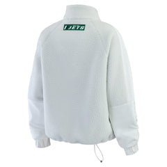 New York Jets WEAR by Erin Andrews Women's Polar Fleece Half-Zip Jacket - White Jackets