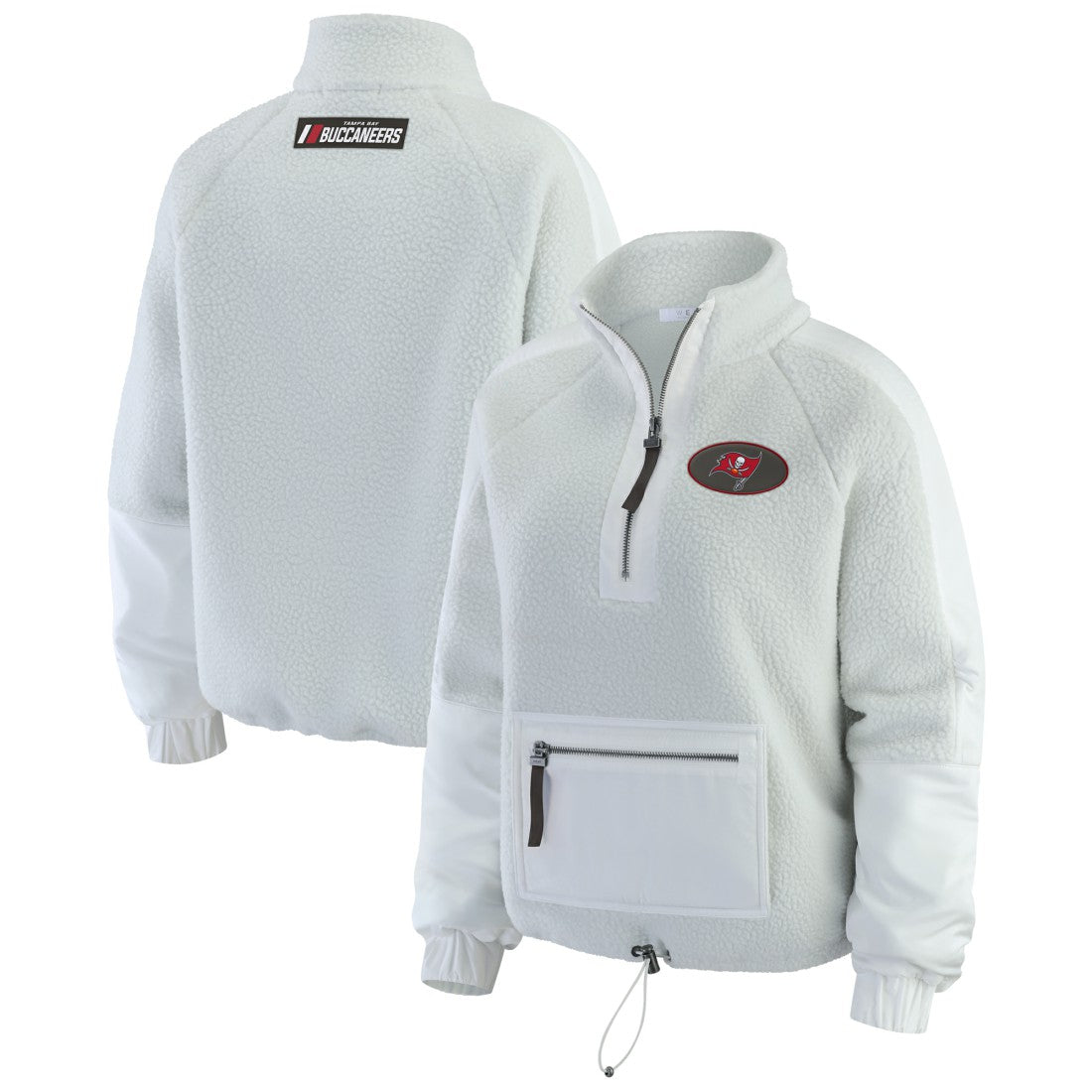 Tampa Bay Buccaneers WEAR by Erin Andrews Women's Polar Fleece Half-Zip Jacket - White Jackets