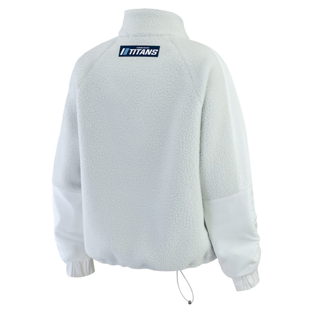 Tennessee Titans WEAR by Erin Andrews Women's Polar Fleece Half-Zip Jacket - White Jackets