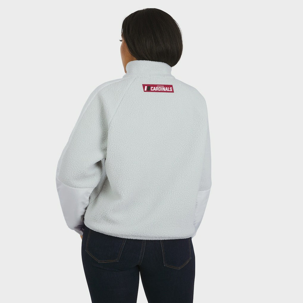 Arizona Cardinals WEAR by Erin Andrews Women's Polar Fleece Half-Zip Jacket - White Jackets