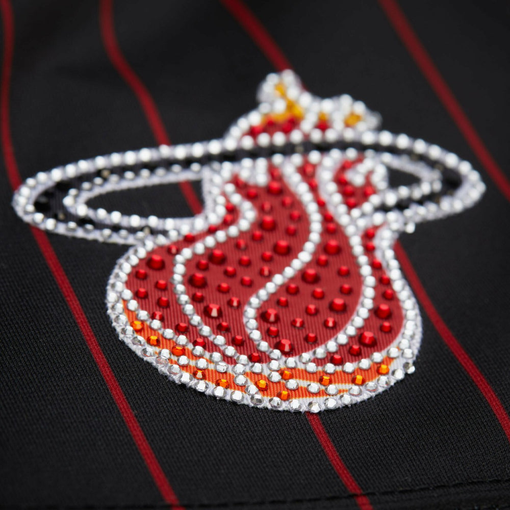 Dwyane Wade Miami Heat x DANNIJO Women's Cropped Football Fashion Jersey Black - Mitchell & Ness