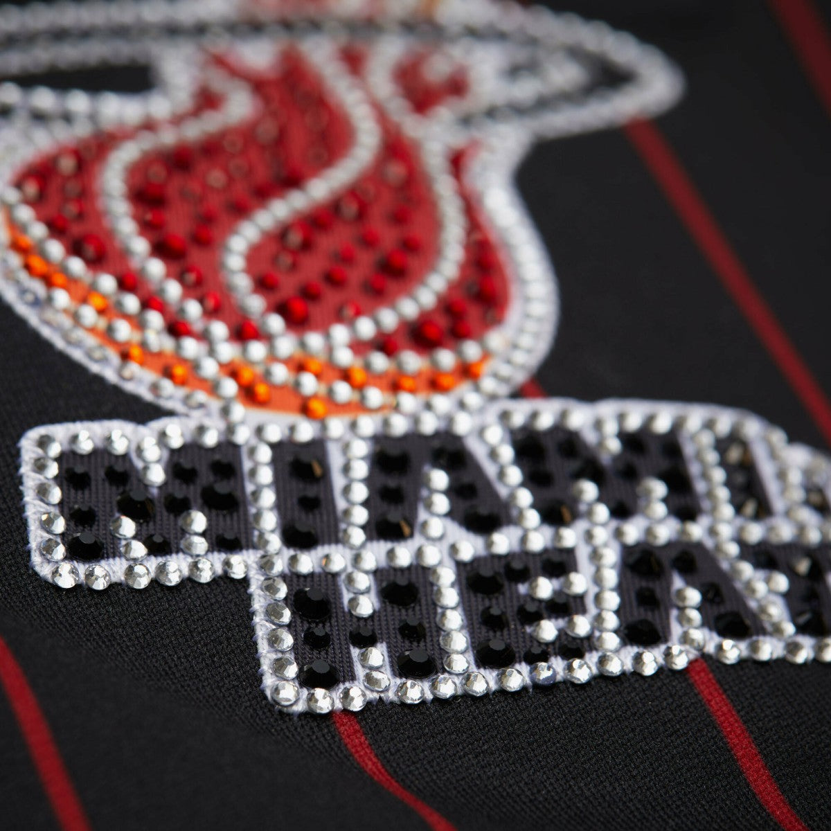 Dwyane Wade Miami Heat x DANNIJO Women's Cropped Football Fashion Jersey Black - Mitchell & Ness