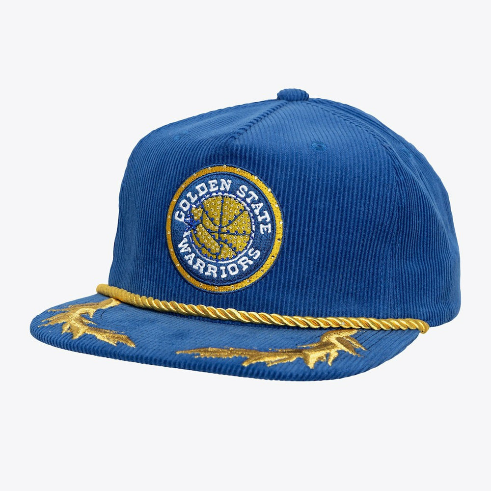 Golden State Warriors x DANNIJO Women's Deadstock Cord Snapback Hat Royal - Mitchell & Ness