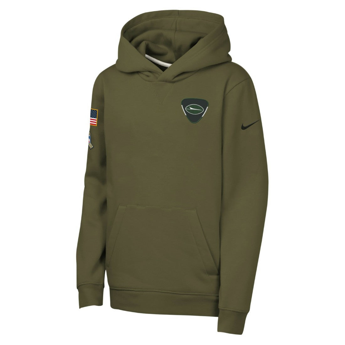 New York Jets Youth 2025 Salute to Service Club Fleece Hoodie - Olive Hoodies