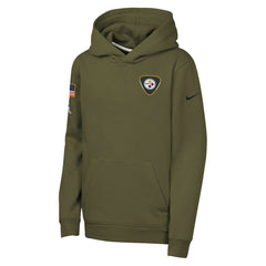 Pittsburgh Steelers Youth 2025 Salute to Service Club Fleece Hoodie - Olive Hoodies