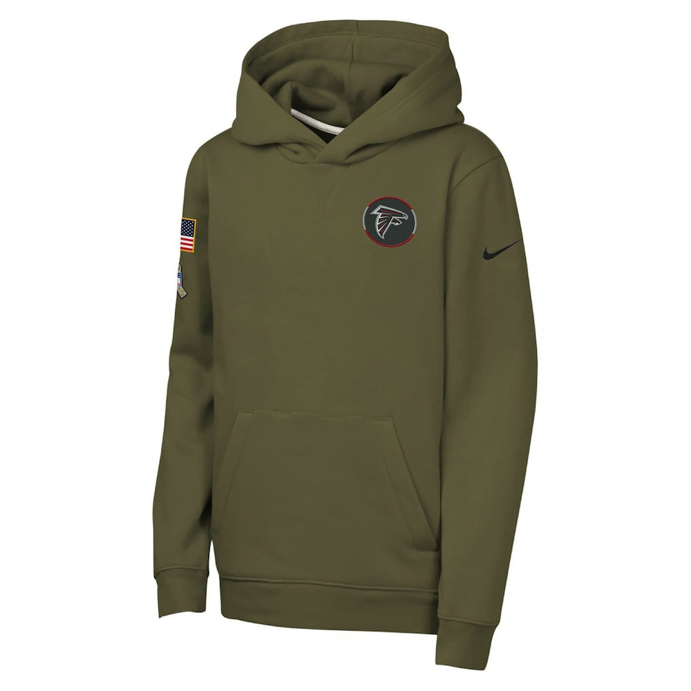 Atlanta Falcons Youth 2025 Salute to Service Club Fleece Hoodie - Olive Hoodies
