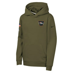 Denver Broncos Youth 2025 Salute to Service Club Fleece Hoodie - Olive Hoodies