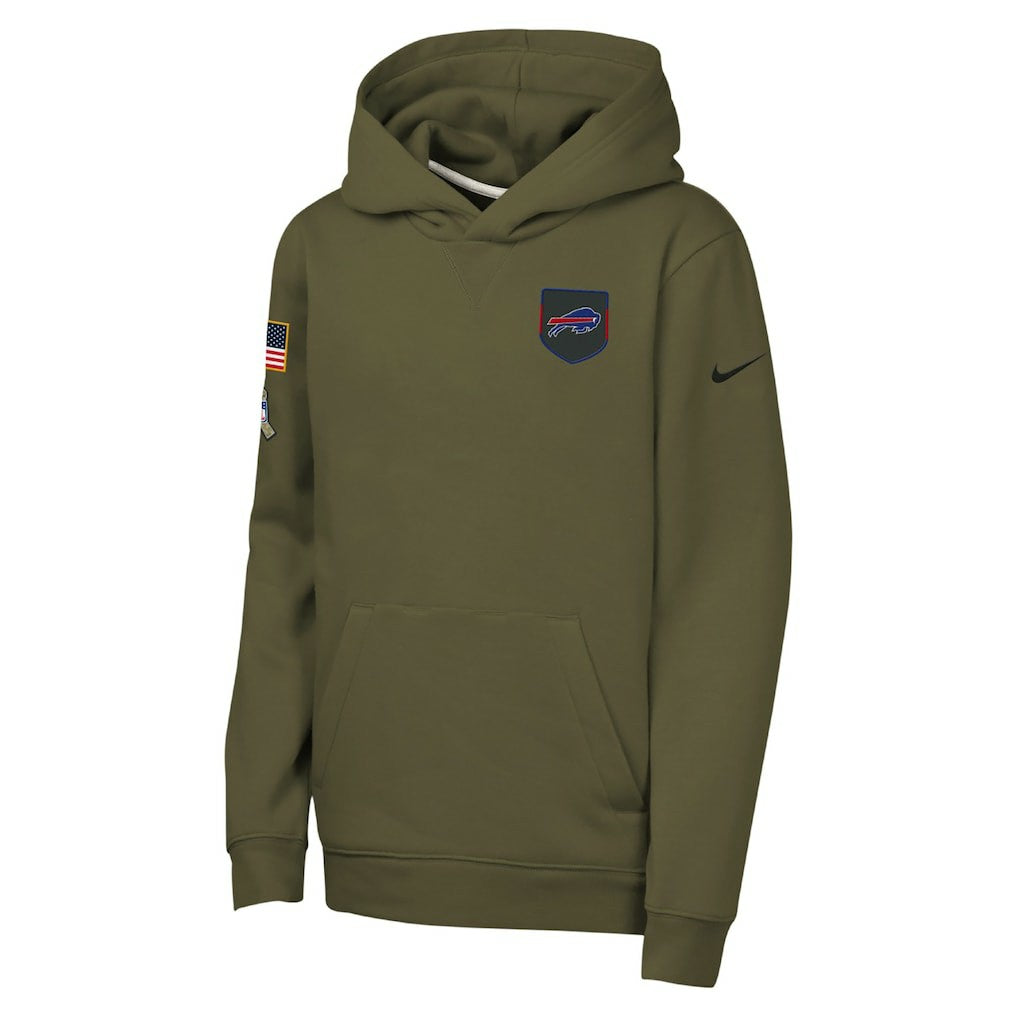 Buffalo Bills Youth 2025 Salute to Service Club Fleece Hoodie - Olive Hoodies