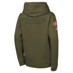 Buffalo Bills Youth 2025 Salute to Service Club Fleece Hoodie - Olive Hoodies