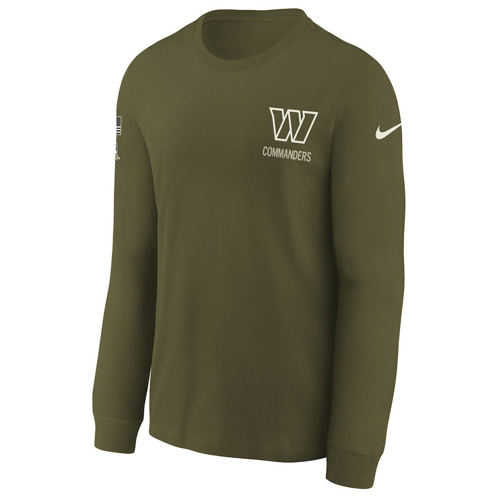 Washington Commanders Youth 2025 Salute to Service Sideline Long Sleeve T-Shirt - Olive T-shirts