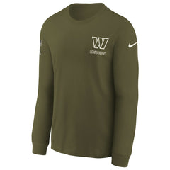 Washington Commanders Youth 2025 Salute to Service Sideline Long Sleeve T-Shirt - Olive T-shirts