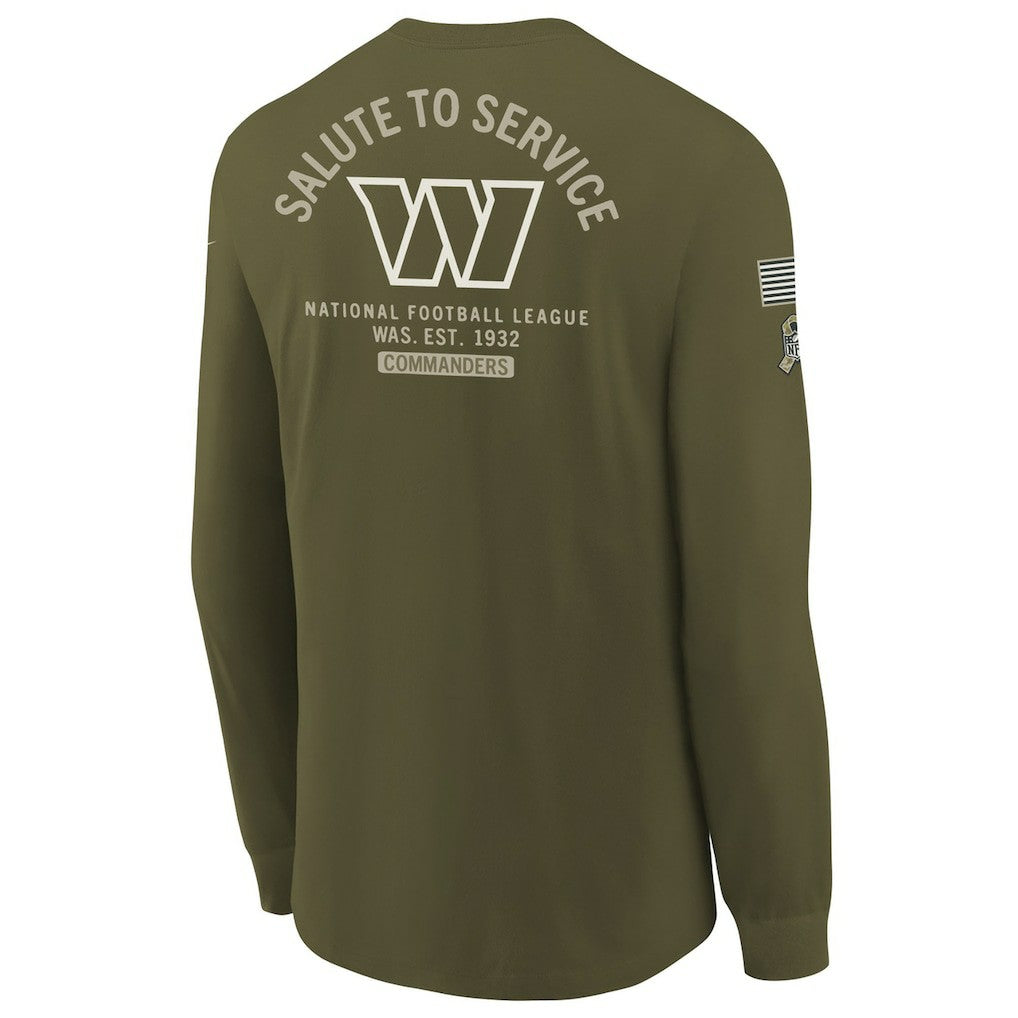 Washington Commanders Youth 2025 Salute to Service Sideline Long Sleeve T-Shirt - Olive T-shirts