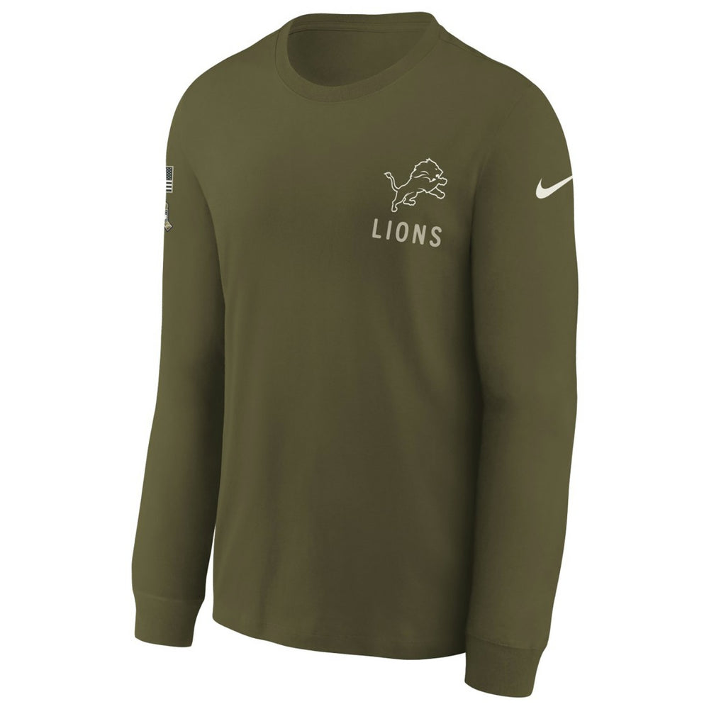 Detroit Lions Youth 2025 Salute to Service Sideline Long Sleeve T-Shirt - Olive T-shirts