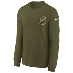 Detroit Lions Youth 2025 Salute to Service Sideline Long Sleeve T-Shirt - Olive T-shirts