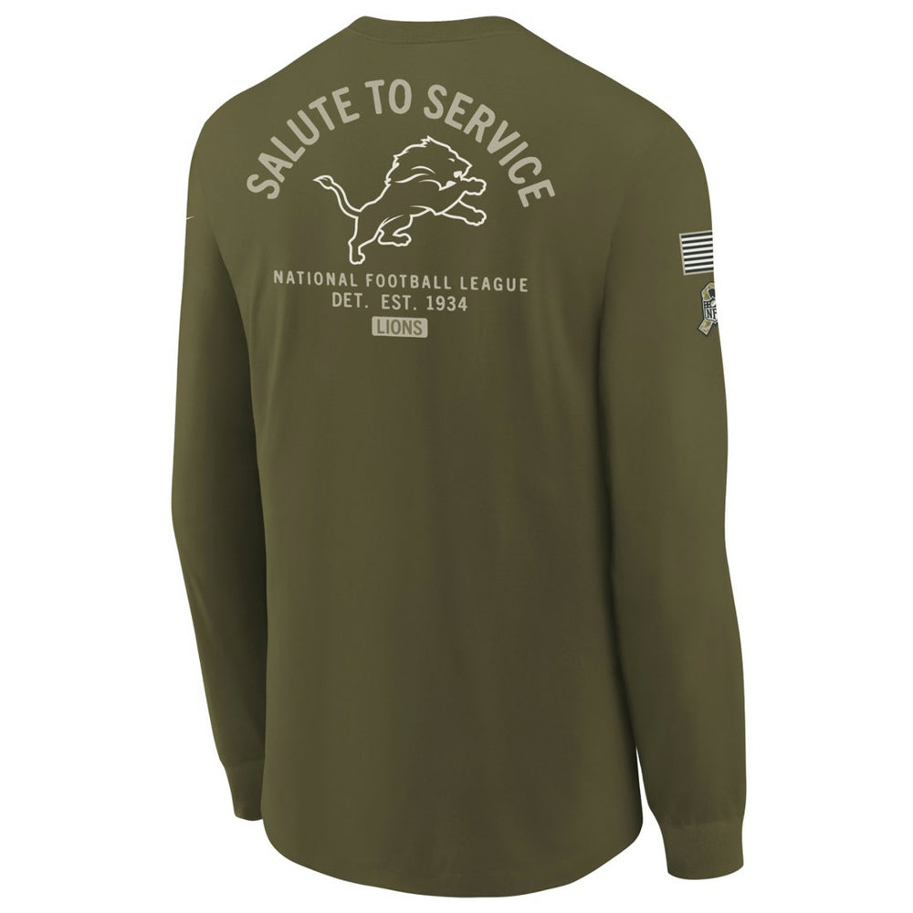 Detroit Lions Youth 2025 Salute to Service Sideline Long Sleeve T-Shirt - Olive T-shirts