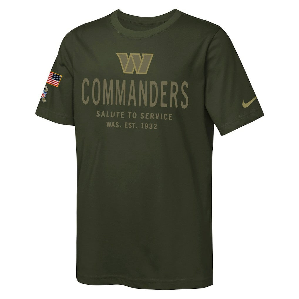 Washington Commanders Youth 2025 Salute to Service Sideline Dri-FIT T-Shirt - Olive T-shirts