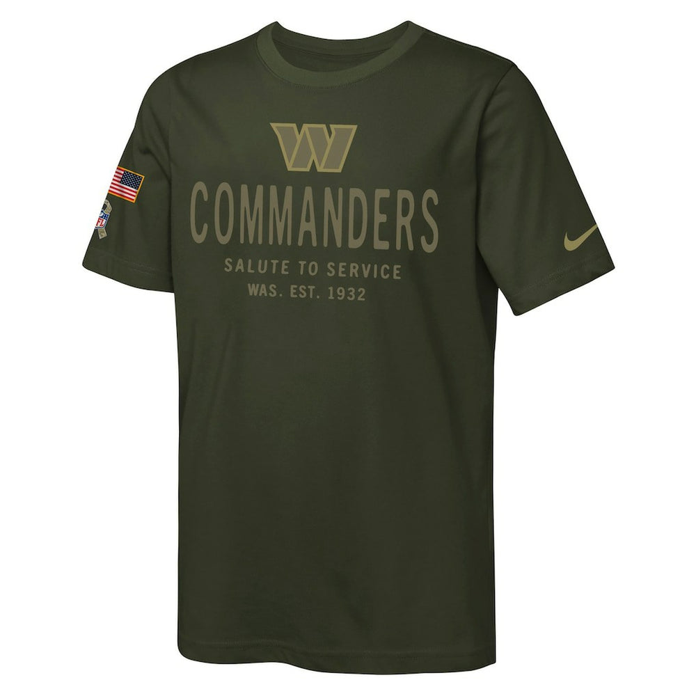 Washington Commanders Youth 2025 Salute to Service Sideline Dri-FIT T-Shirt - Olive T-shirts