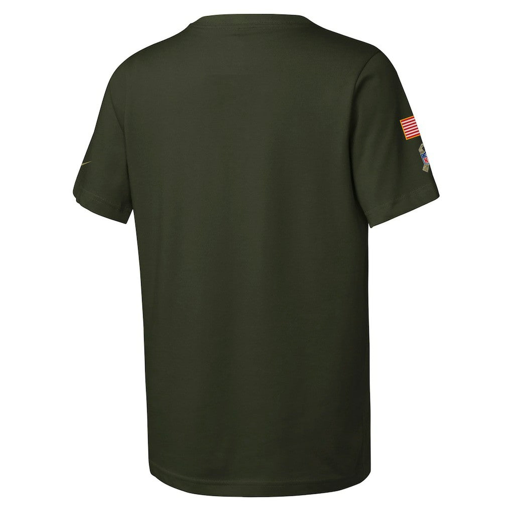 Kansas City Chiefs Youth 2025 Salute to Service Sideline Dri-FIT T-Shirt - Olive T-shirts