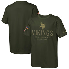 Minnesota Vikings Youth 2025 Salute to Service Sideline Dri-FIT T-Shirt - Olive T-shirts