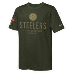 Pittsburgh Steelers Youth 2025 Salute to Service Sideline Dri-FIT T-Shirt - Olive T-shirts
