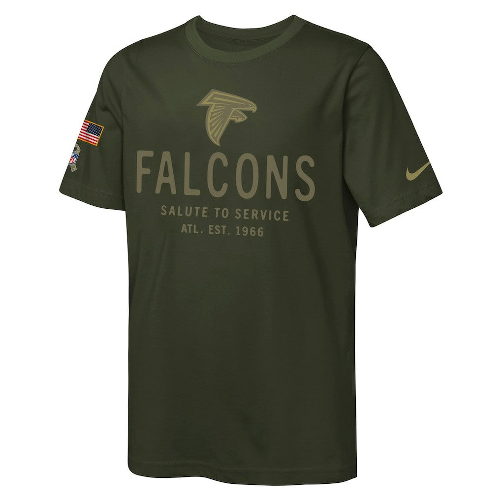 Atlanta Falcons Youth 2025 Salute to Service Sideline Dri-FIT T-Shirt - Olive T-shirts