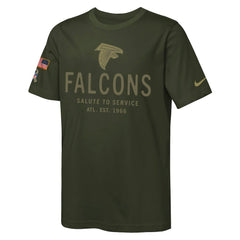 Atlanta Falcons Youth 2025 Salute to Service Sideline Dri-FIT T-Shirt - Olive T-shirts