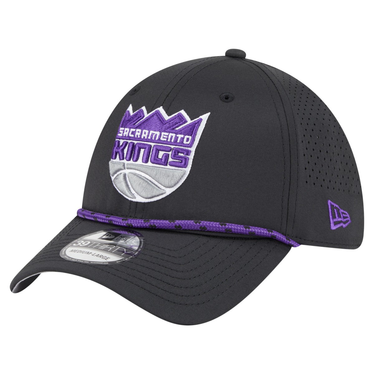 Sacramento Kings Featherweight Poly Rope Flex 39Thirty Hat Black - New Era