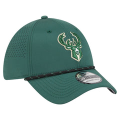 Milwaukee Bucks Featherweight Poly Rope Flex 39Thirty Hat Hunter Green - New Era