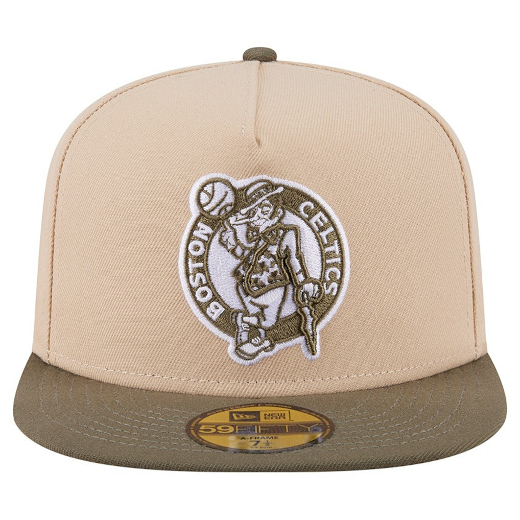 Boston Celtics Color Pack Two-Tone 59FIFTY A-Frame Fitted Hat Tan - New Era