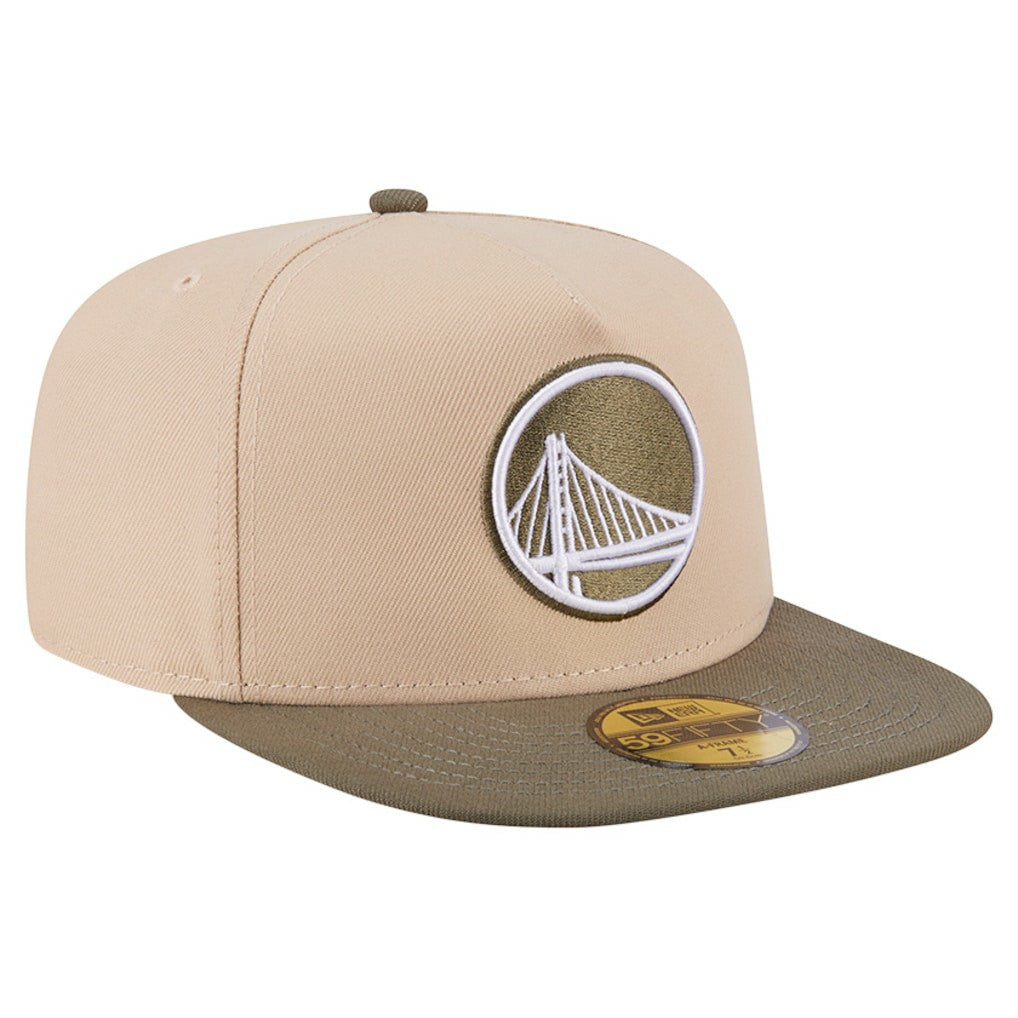 Golden State Warriors Color Pack Two-Tone 59FIFTY A-Frame Fitted Hat Tan - New Era