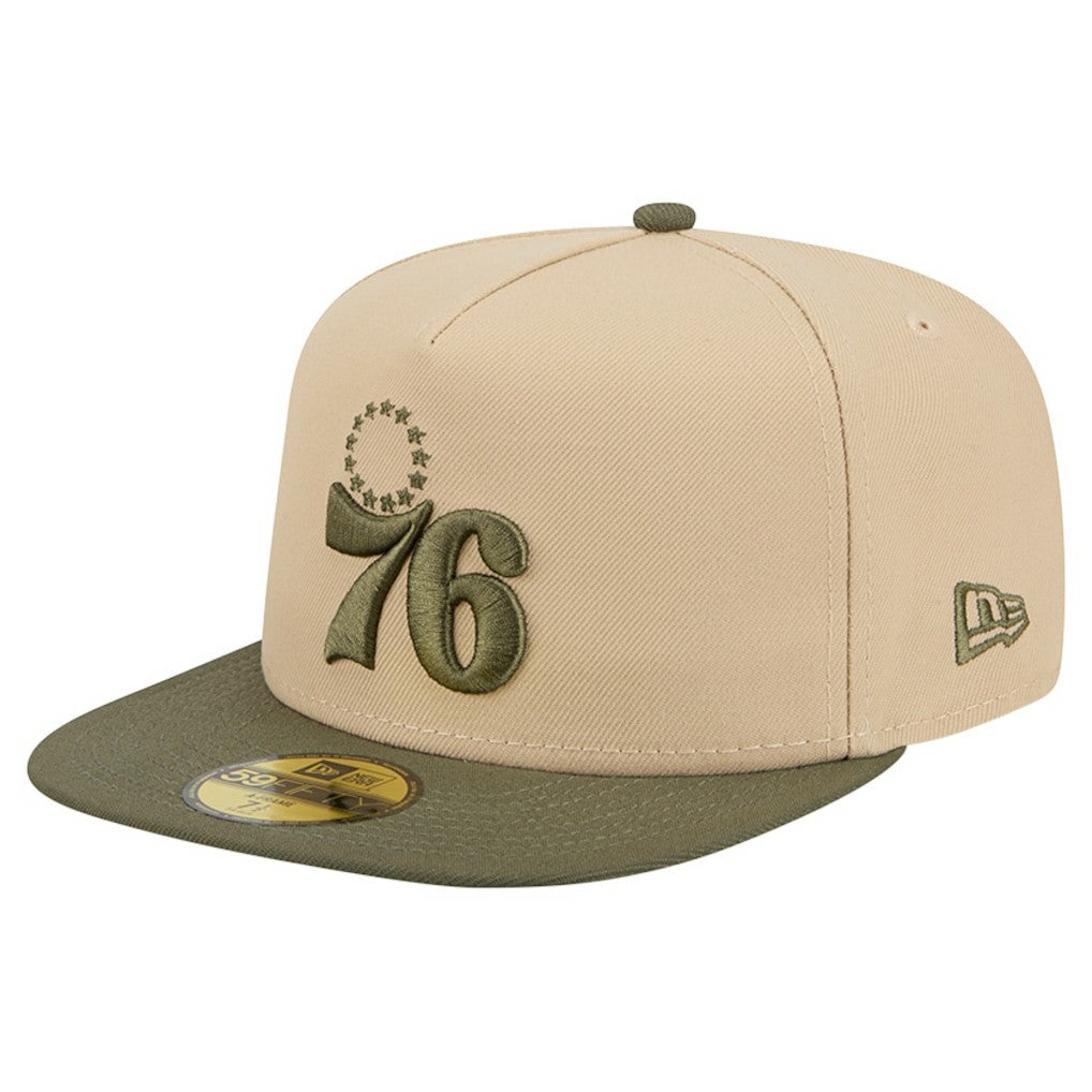 Philadelphia 76ers Color Pack Two-Tone 59FIFTY A-Frame Fitted Hat Tan - New Era