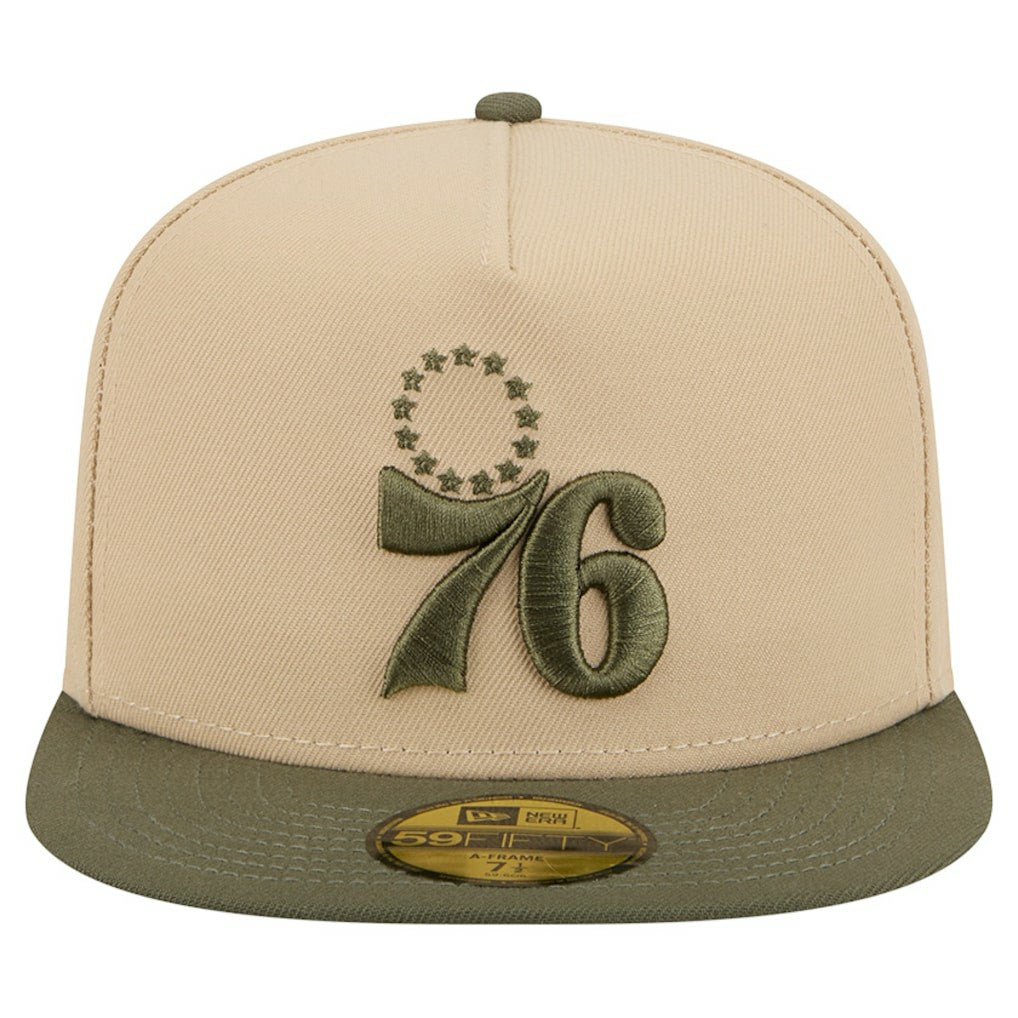 Philadelphia 76ers Color Pack Two-Tone 59FIFTY A-Frame Fitted Hat Tan - New Era