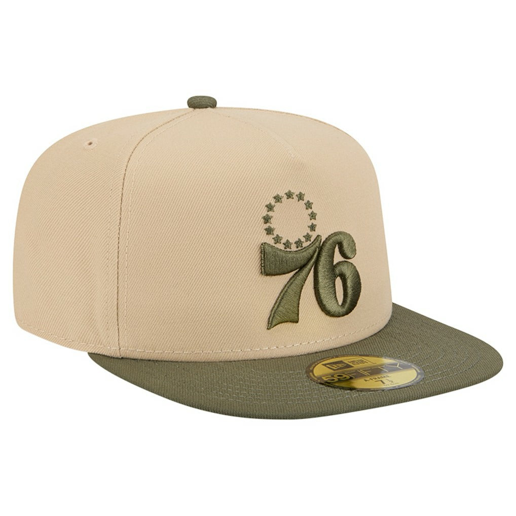 Philadelphia 76ers Color Pack Two-Tone 59FIFTY A-Frame Fitted Hat Tan - New Era