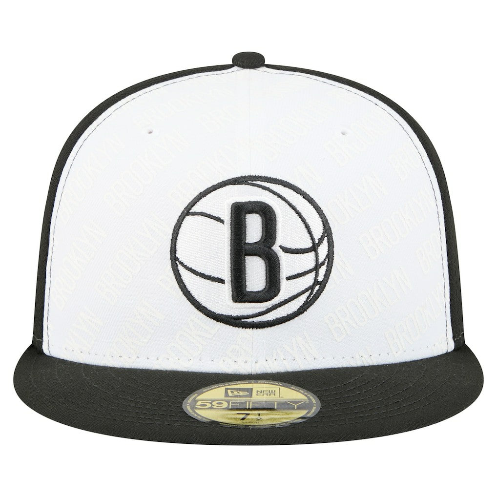 Brooklyn Nets Repeat 59Fifty Fitted Hat White/Black - New Era